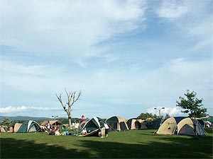大混雑のキャンプ場