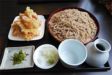 手打蕎麦きふね　げそ天もり蕎麦