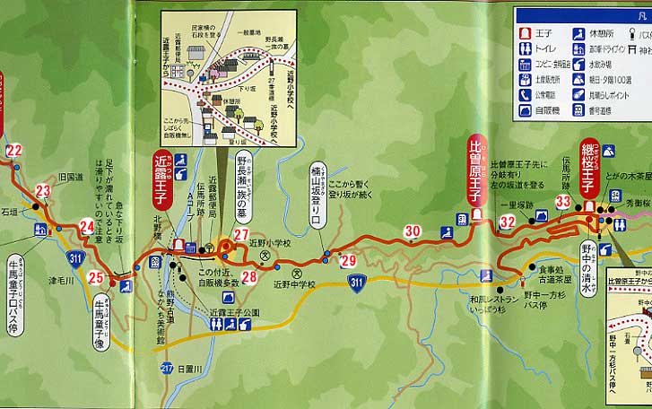 地図(距離標22〜継桜王子)