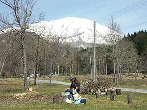 真狩野営場でお弁当