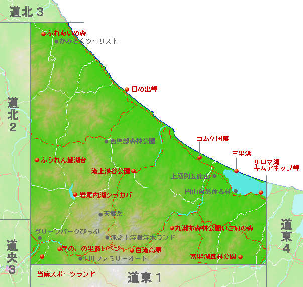 キャンプ場地図（道北１）