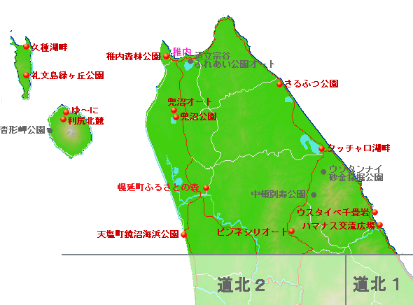 キャンプ場地図（道北３）